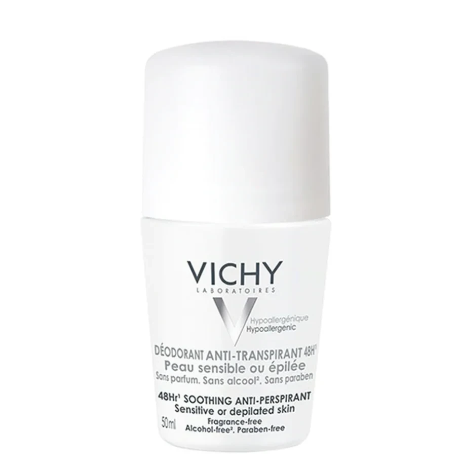 Vichy 48Hr Soothing Anti-Transpirant Roll-On for Sensitive or Depilated Skin- 50ml