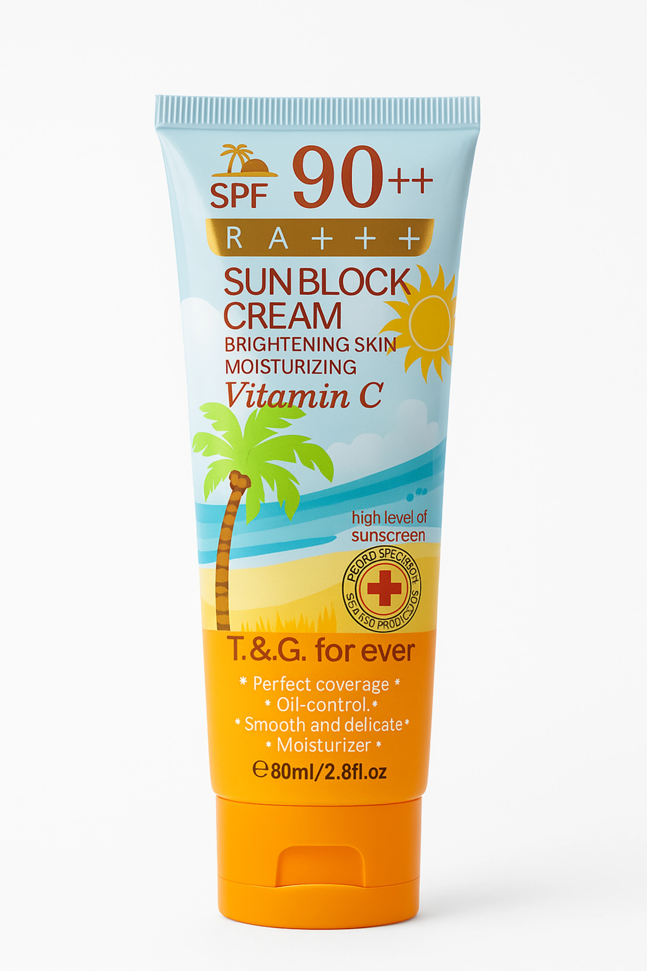 T L&G Forever SPF 90+ PA+++ Sun Block Cream Vitamin C