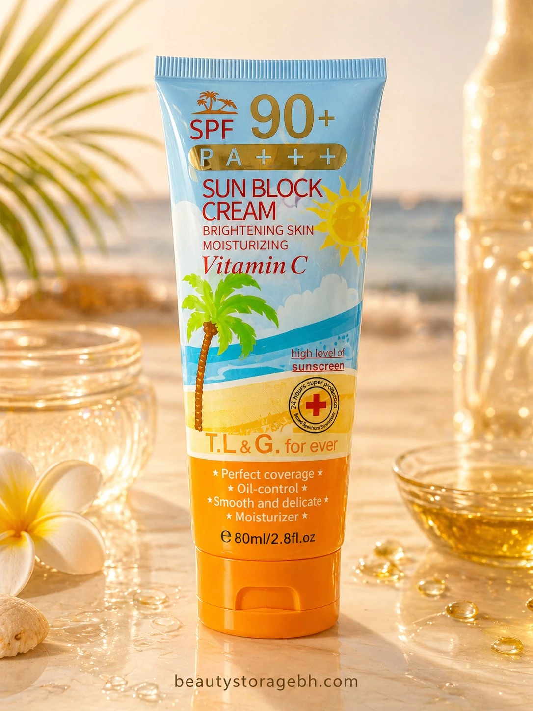 T L&G Forever SPF 90+ PA+++ Sun Block Cream Vitamin C
